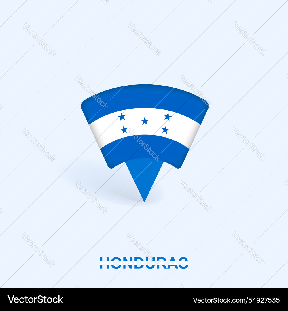 Honduras flag map pointer design with shadow Honduras flag map pointer design with shadow vector image
