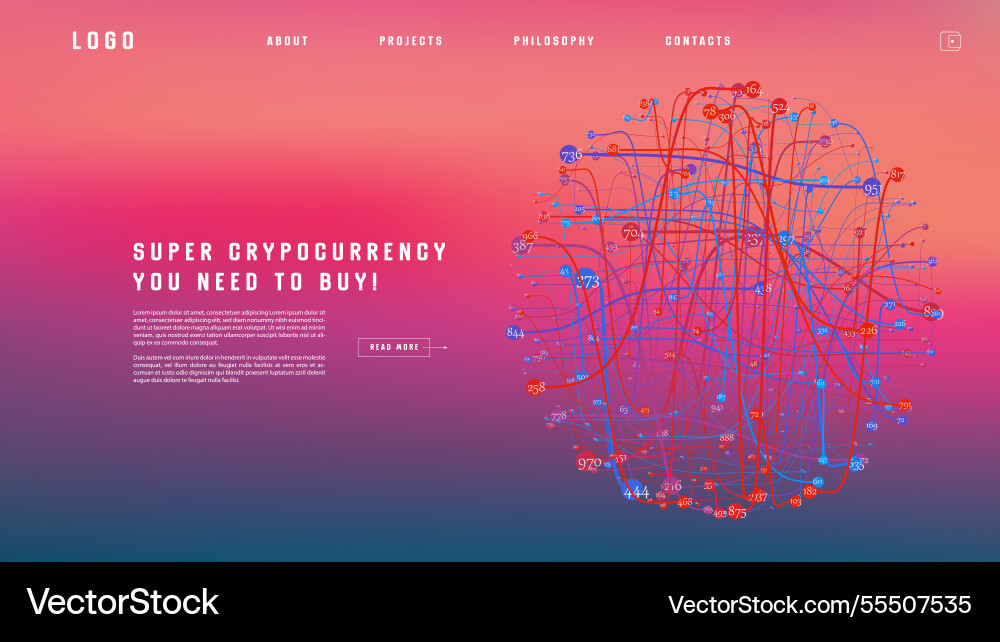 Landing page abstract design with big data Landing page abstract design with big data vector image