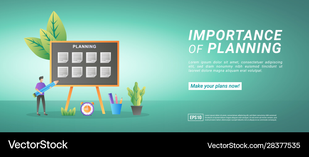Make plans and manage time online implement Make plans and manage time online implement vector image