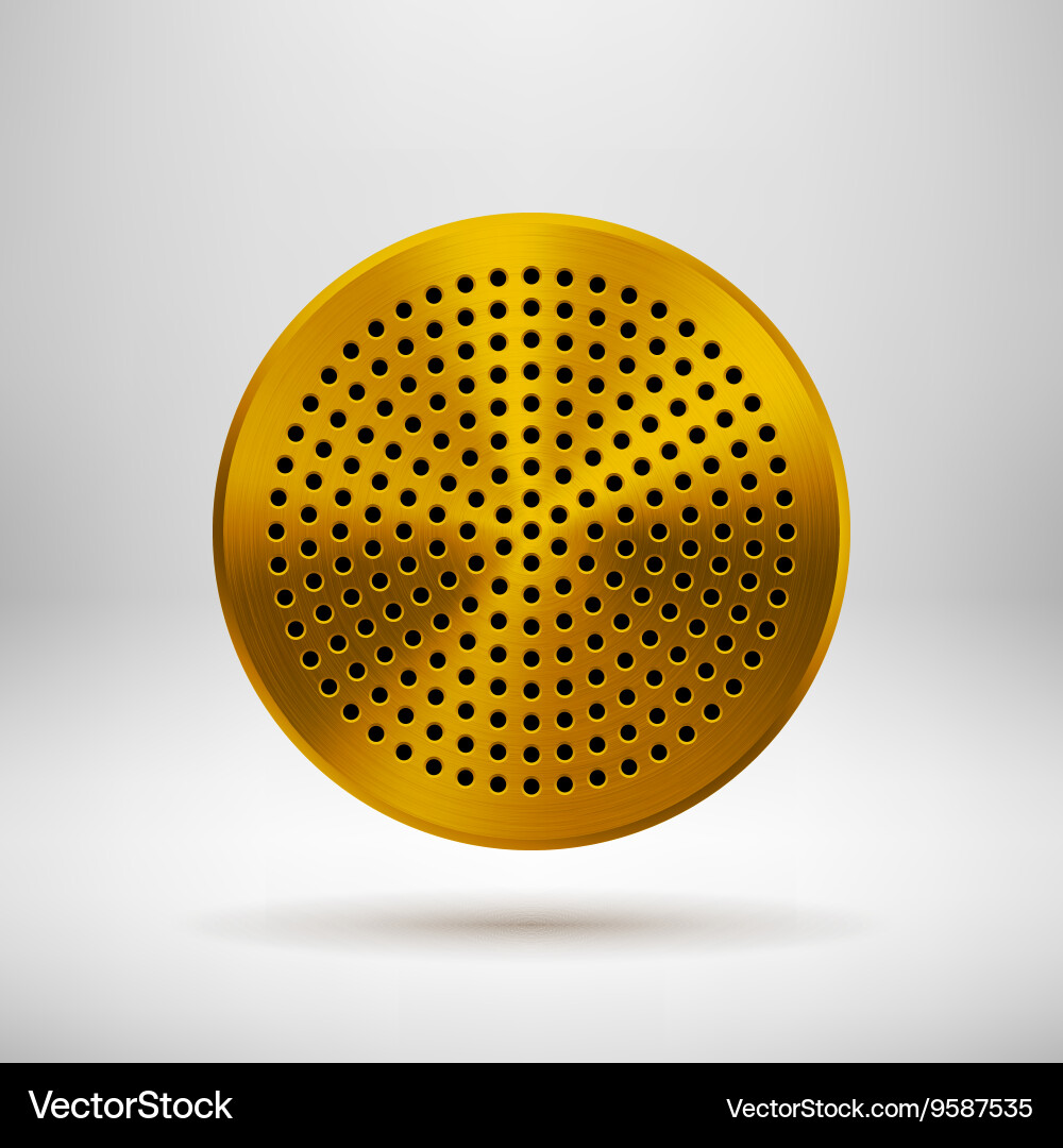 Metallic Circle Button Template vector image