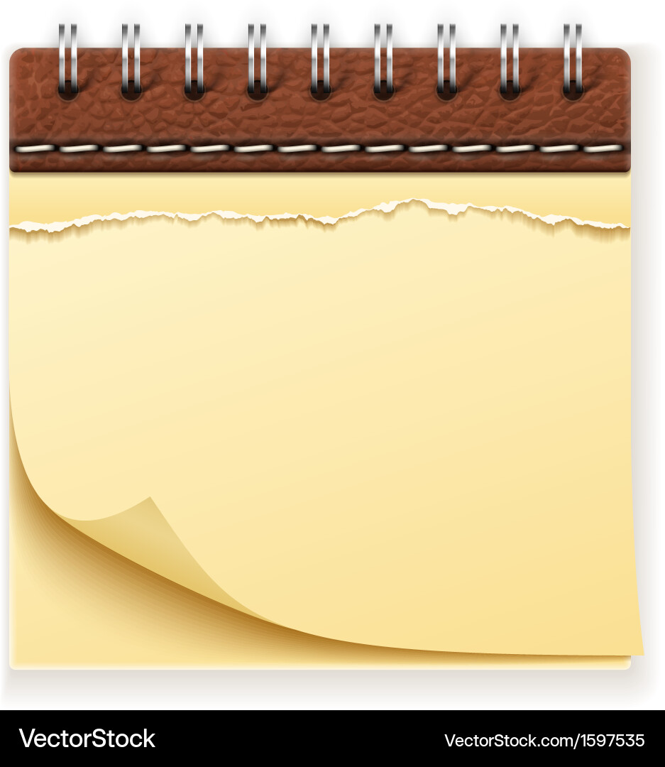 Notebook with Paper Sheets vector image