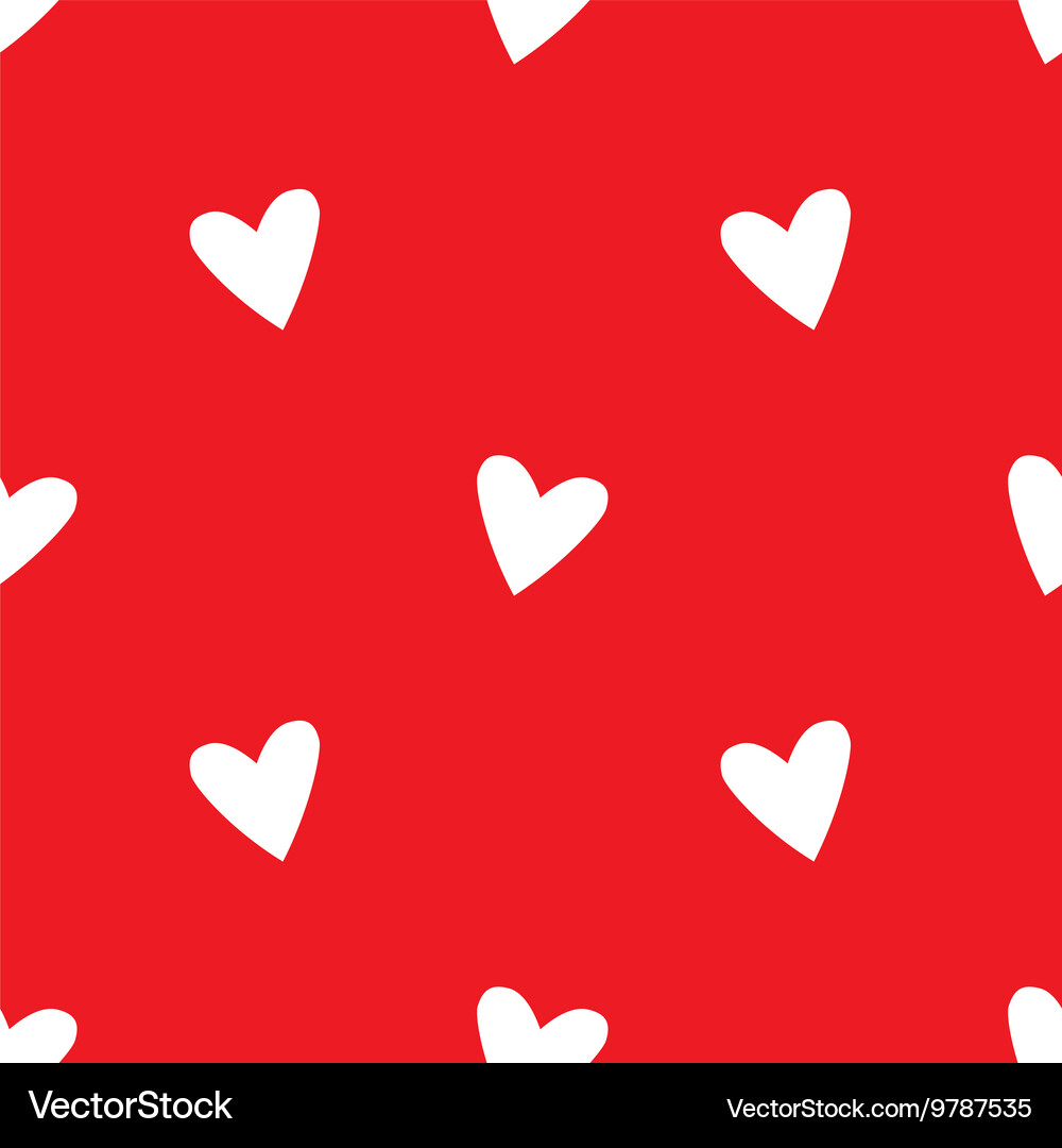 Red Heart Tile Pattern Vector Image