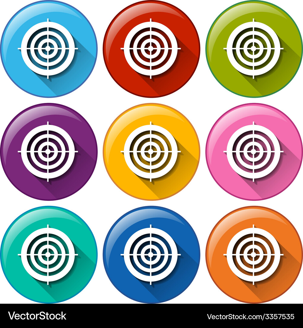 Round icons with target buttons Vector Image