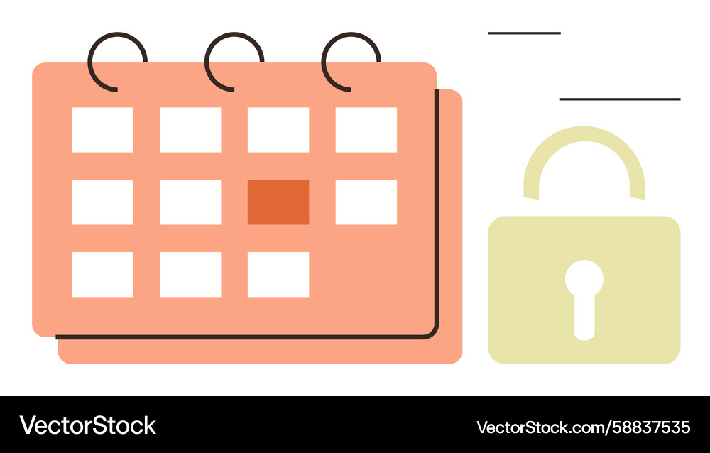 Secure calendar scheduling and privacy concept Secure calendar scheduling and privacy concept Vector Image