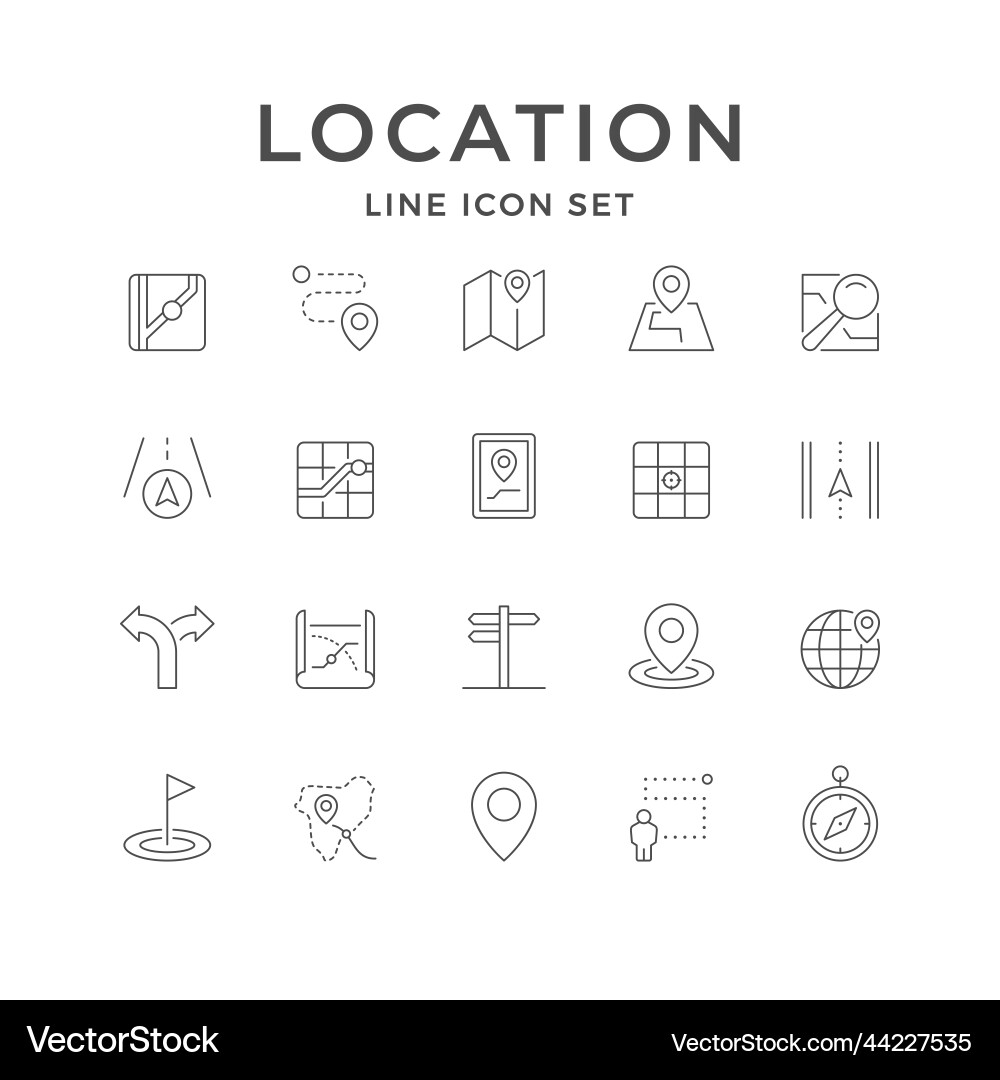 Set line icons of location Set line icons of location vector image