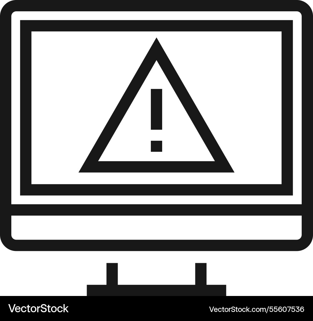Attention flat line web icon concept Vector Image