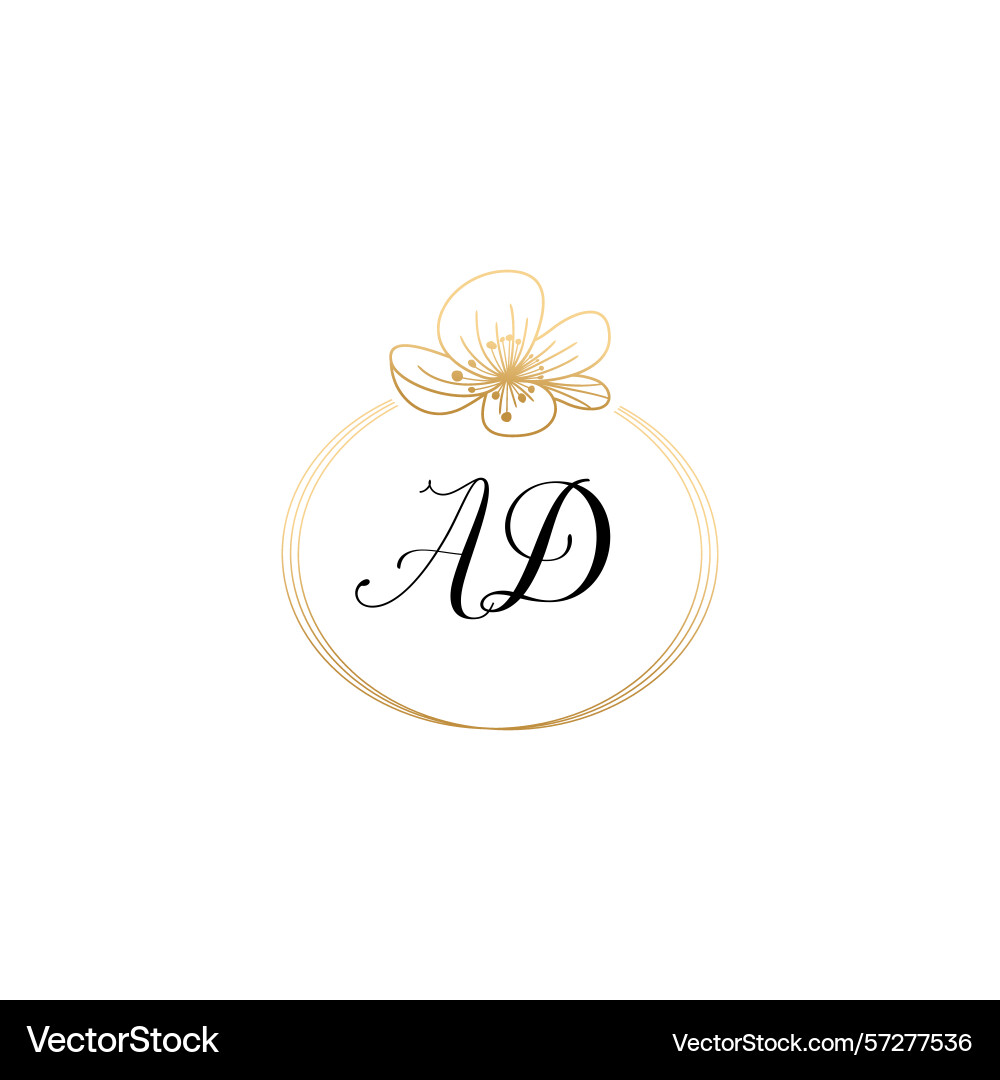Botanical monogram logos with initial ad Vector Image