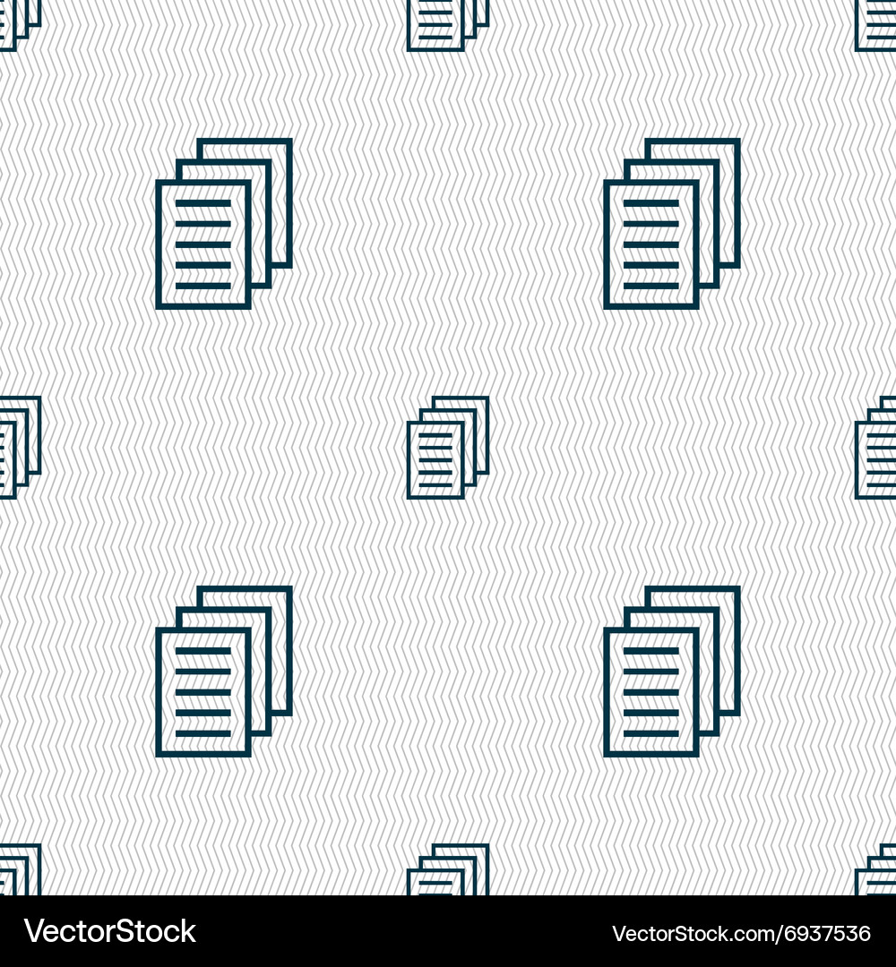 Copy file duplicate document icon sign seamless Vector Image
