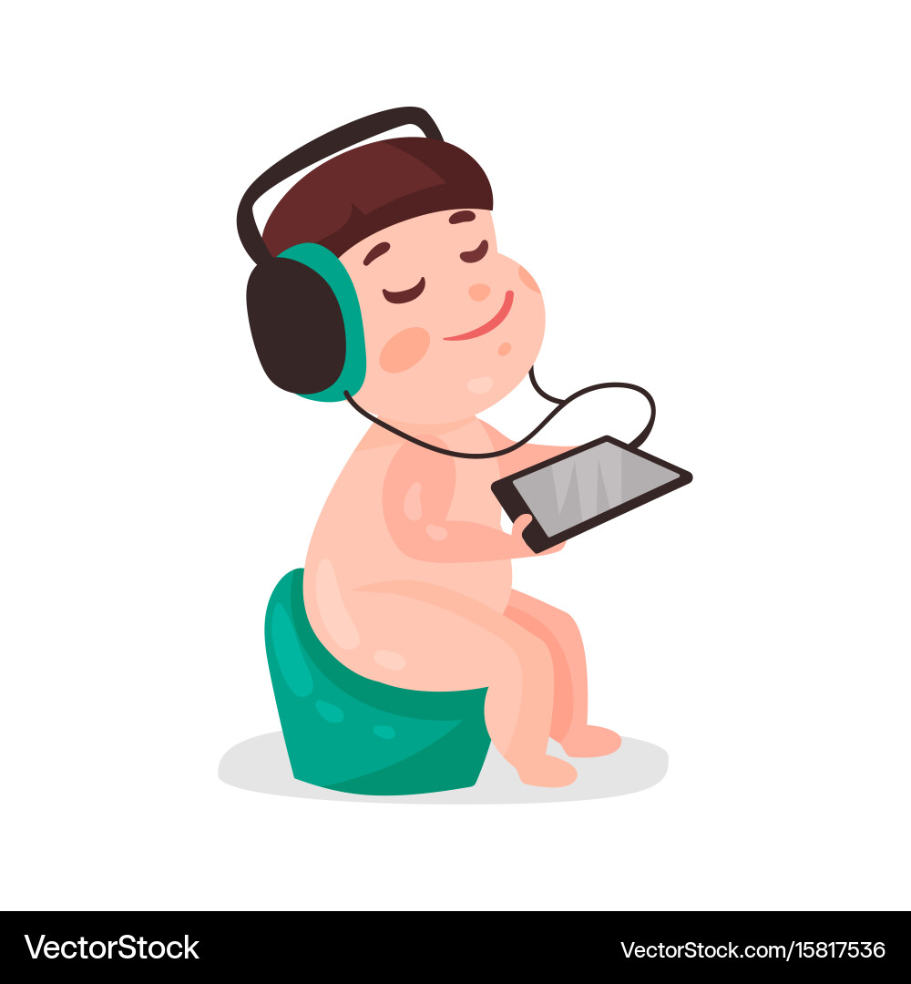 very young boy naked Cute cartoon naked little boy sitting on a pot Vector Image
