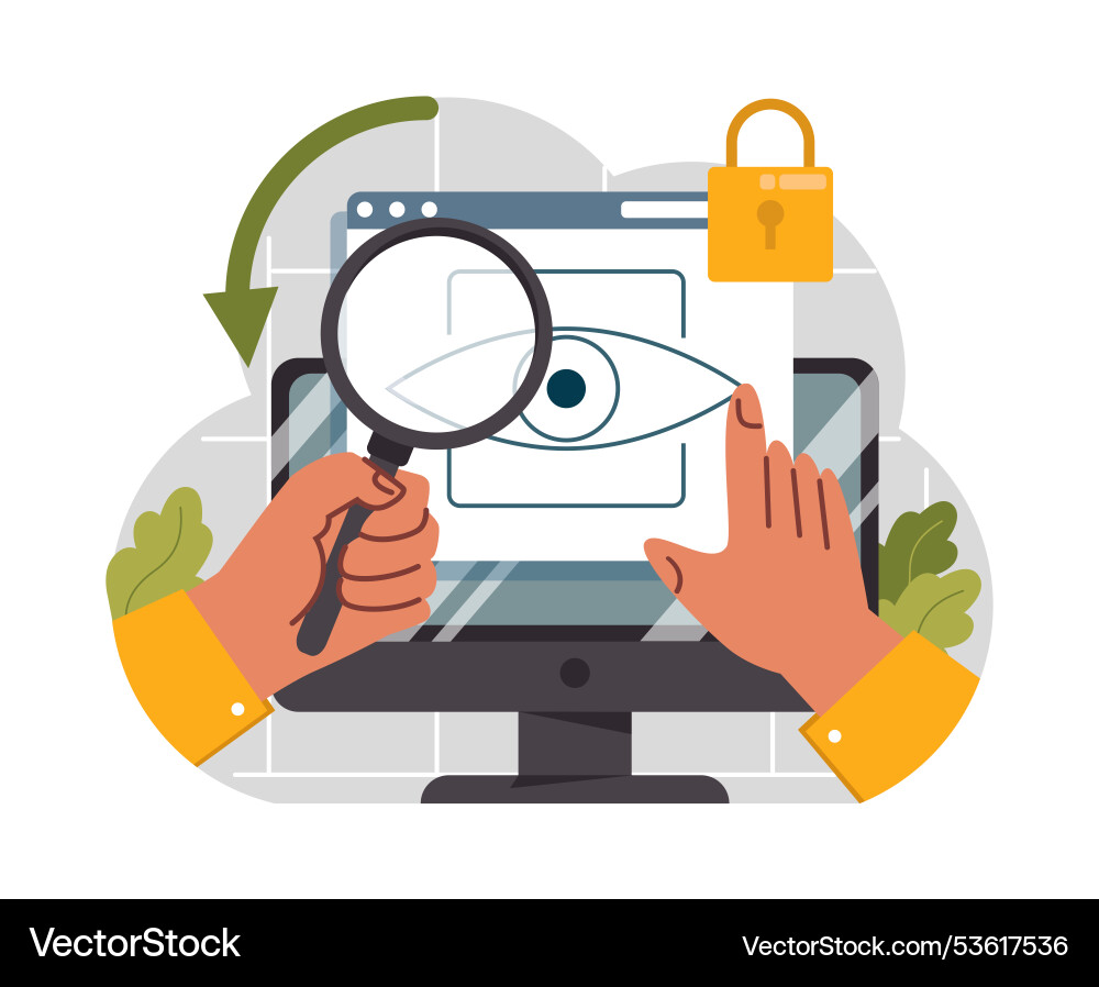 Cyber or web security set artificial intelligence vector image