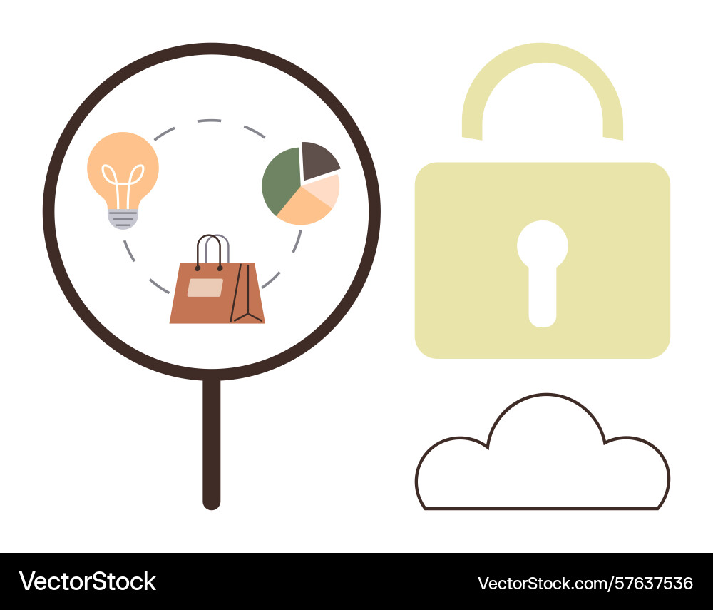 Data security concept featuring analysis Data security concept featuring analysis vector image