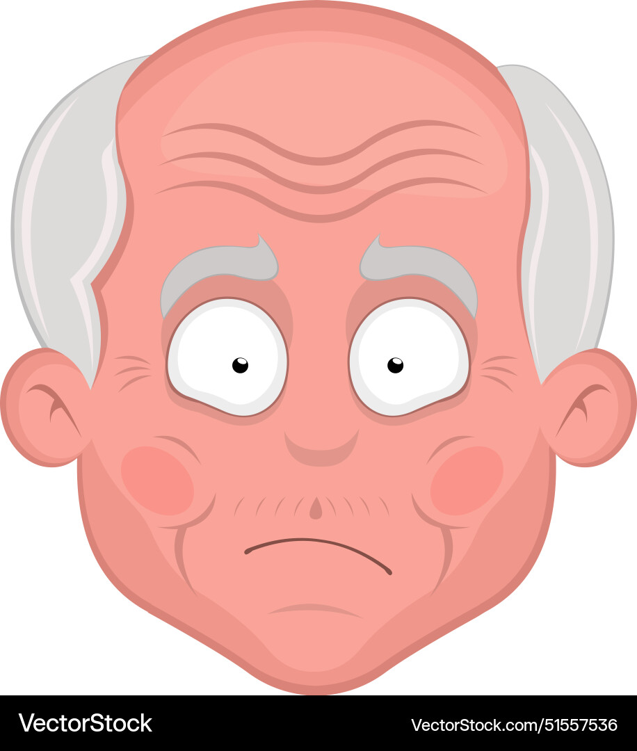 Face old man grandfather red blushing Royalty Free Vector