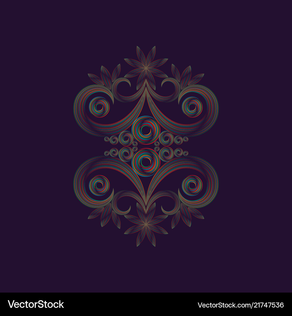 Floral Line Pattern vector image