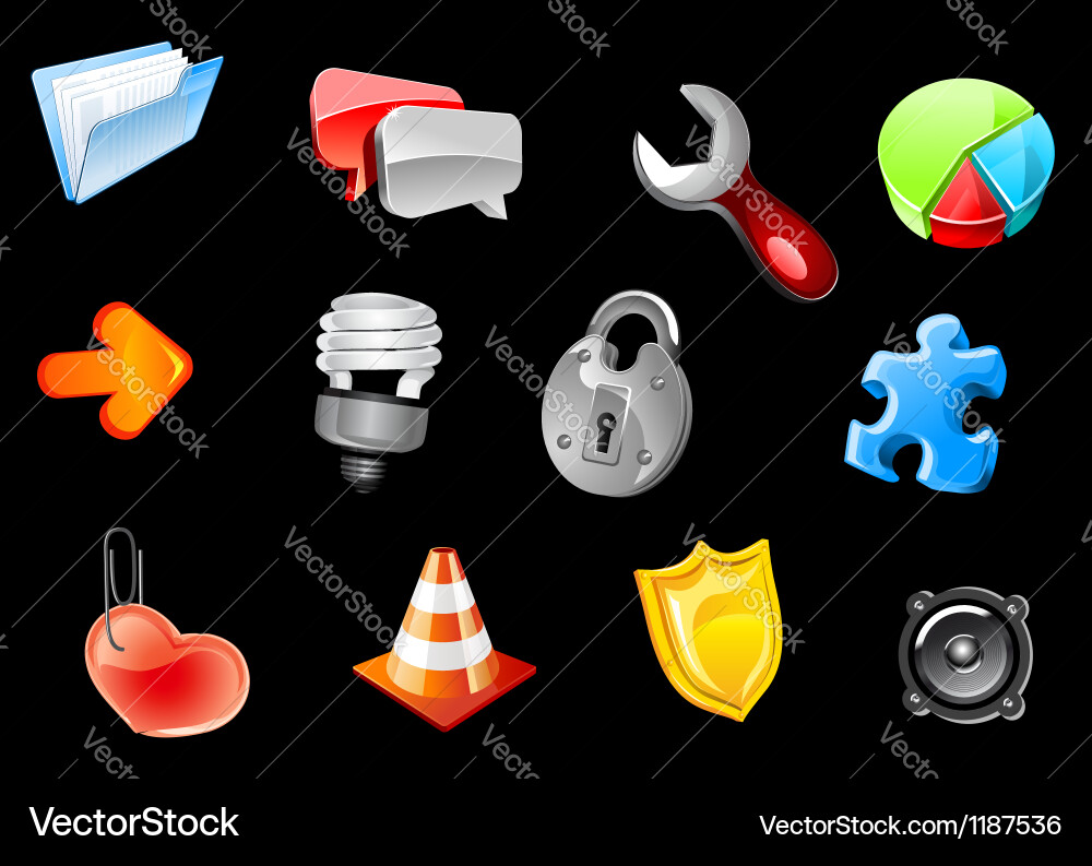Glossy icons for web design Vector Image