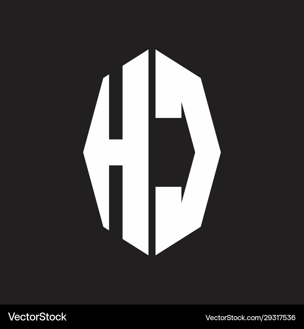 Hc logo monogram with octagonal ribbon style Vector Image