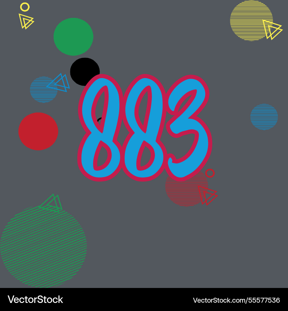 Number font design with decorative dots Vector Image