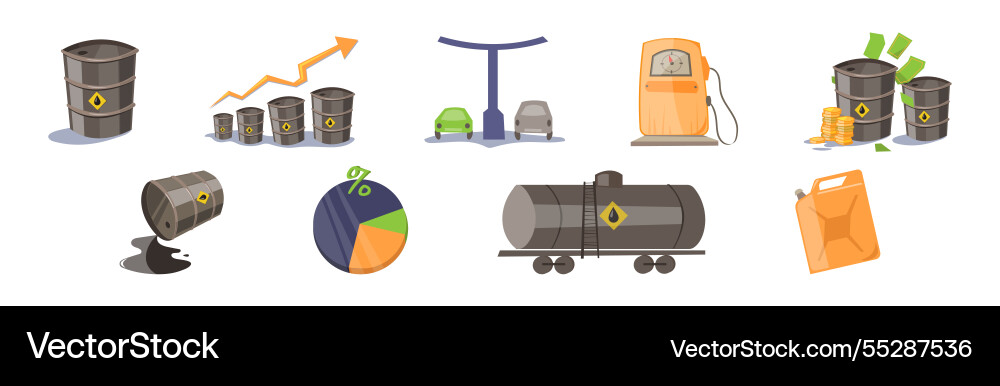 Oil industry and fuel manufacture extraction Oil industry and fuel manufacture extraction vector image