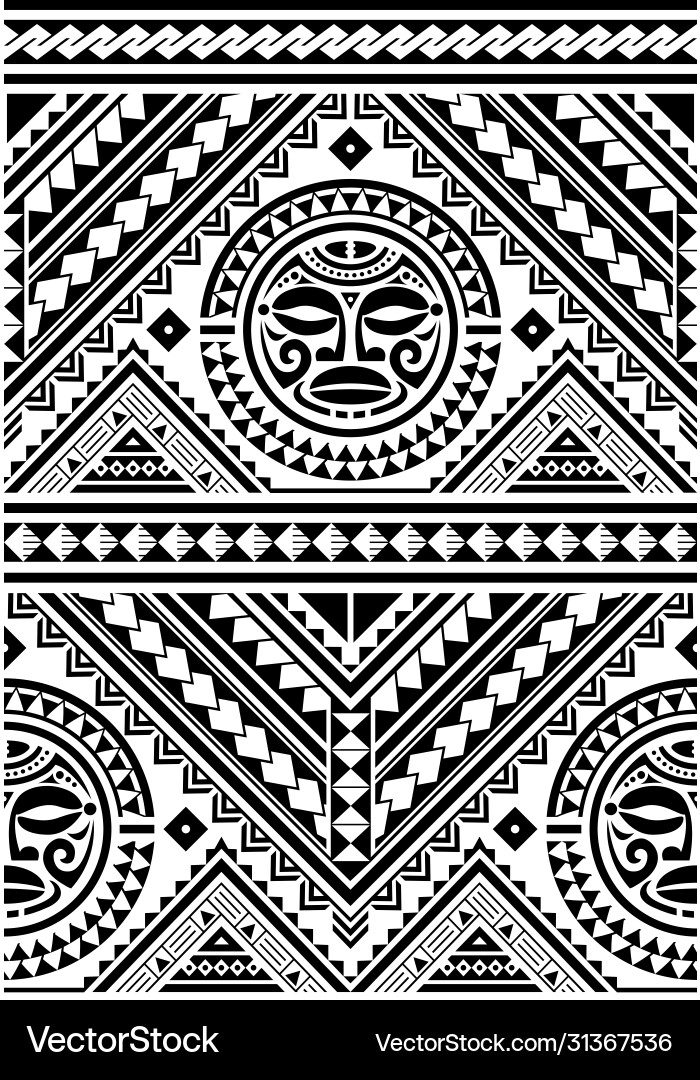 Polynesian seamless geometric pattern Royalty Free Vector