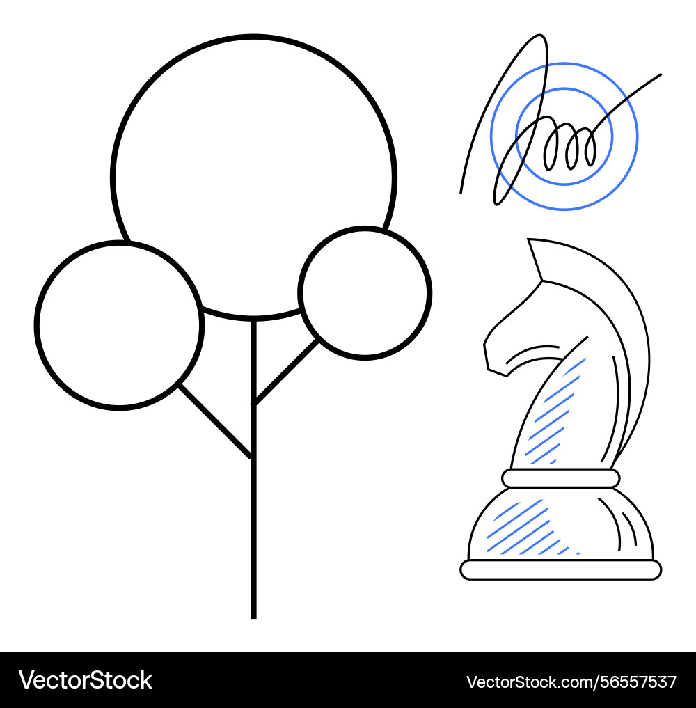 Abstract minimalist design featuring tree knight Abstract minimalist design featuring tree knight vector image