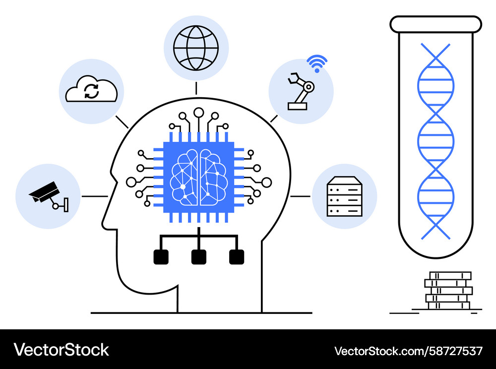 Artificial intelligence integration Vector Image