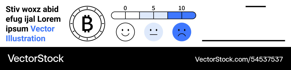 Bitcoin rating scale with emotions and navigation Bitcoin rating scale with emotions and navigation Vector Image