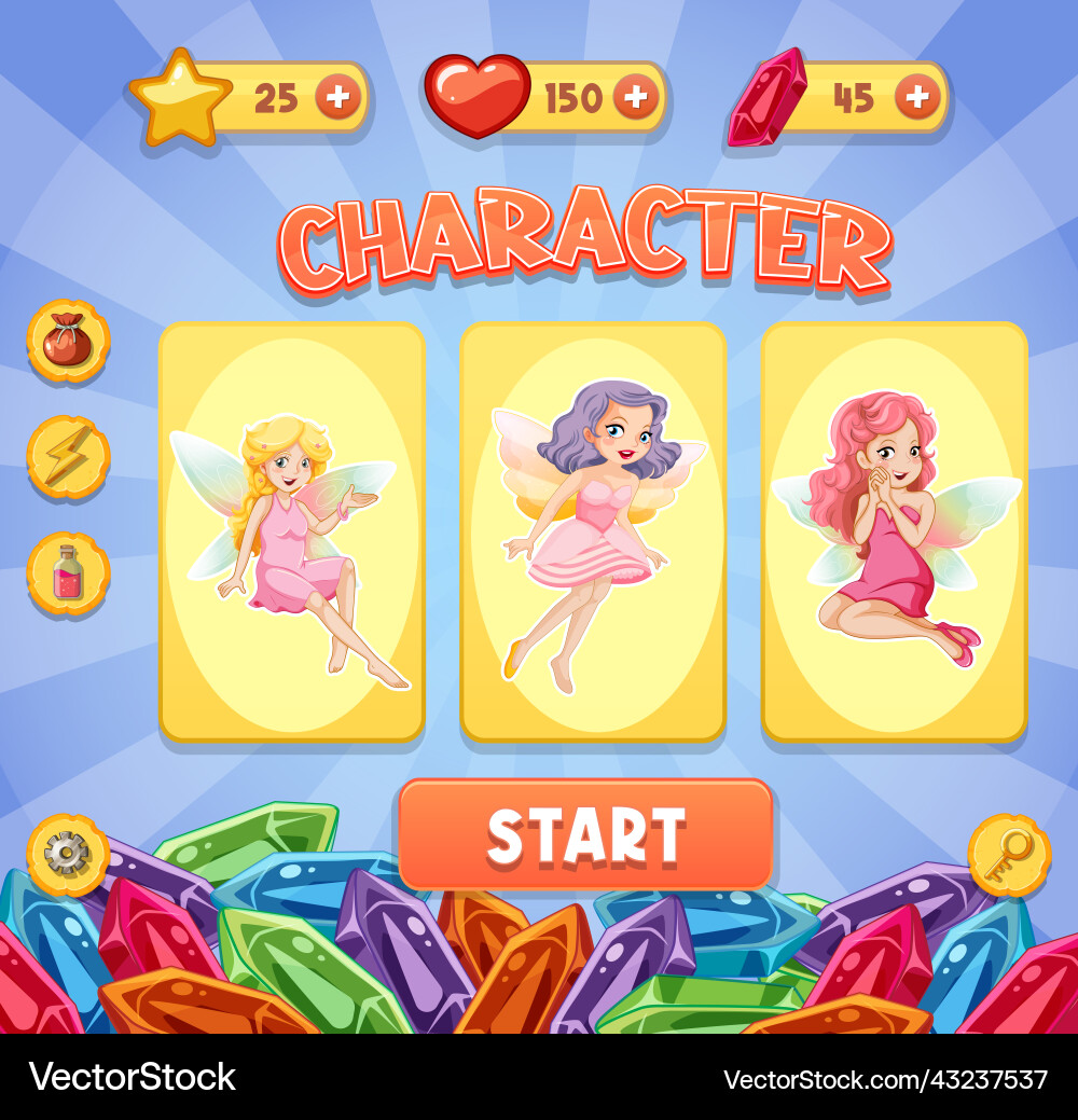 Eine Spiel Hintergrundvorlage mit Elementen Eine Spiel Hintergrundvorlage mit Elementen Vektorbild
