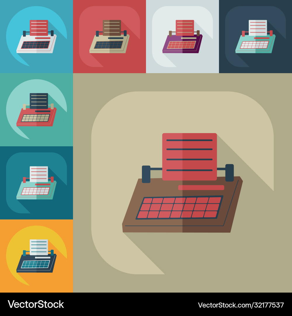Flat modern design with shadow icon typewriter Flat modern design with shadow icon typewriter Vector Image