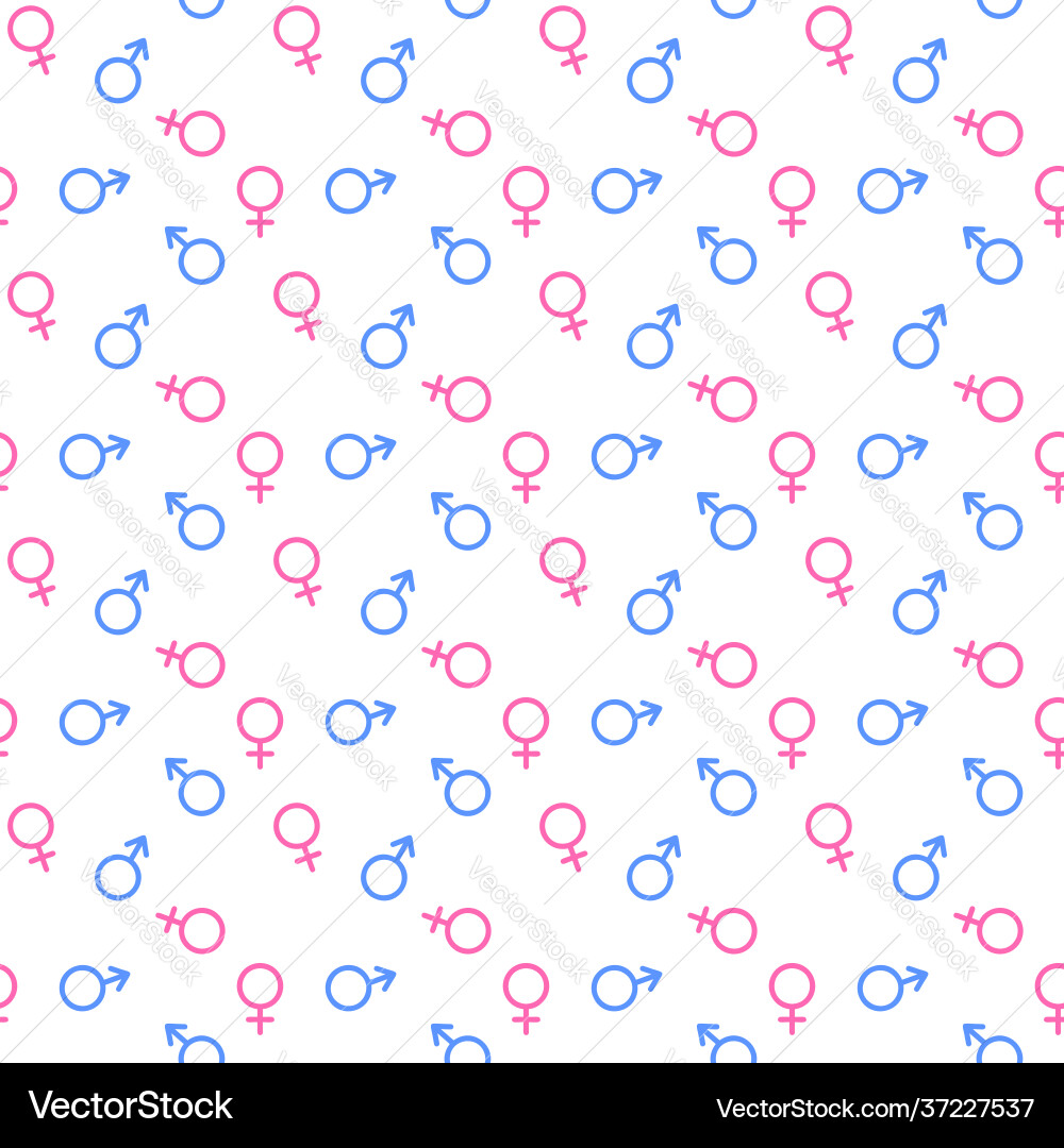 Geschlecht Reveal Pattern männlich & weibliche Symbole Vektorbild
