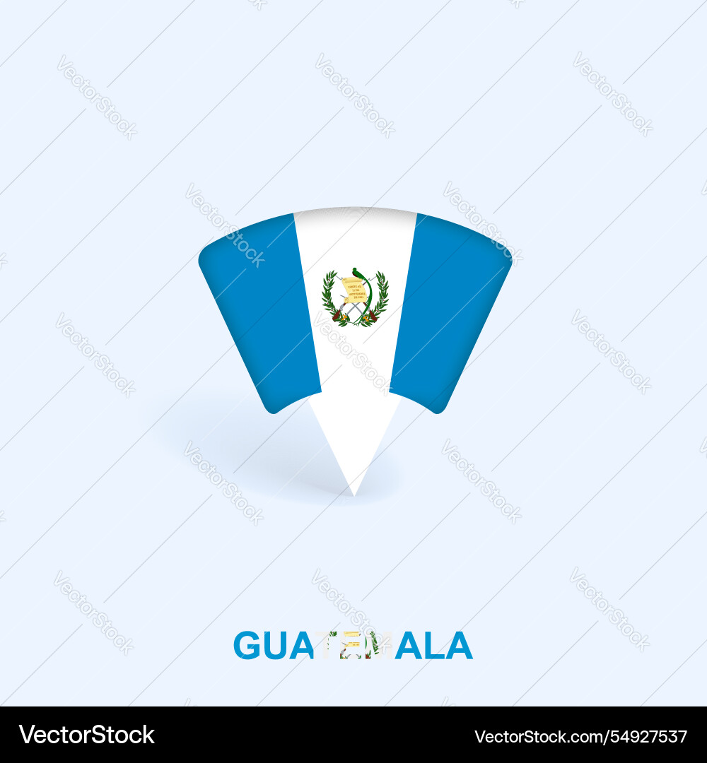 Guatemala-Flaggekarten-Pointer-Design mit Schatten Guatemala-Flaggekarten-Pointer-Design mit Schatten Vektorbild