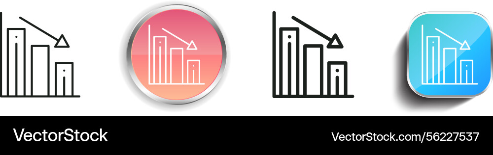 Loss icon thin linear regular and button style vector image