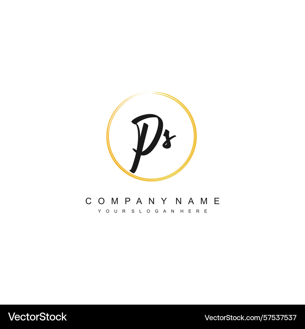 Minimal signature logo design with ps initials Vector Image