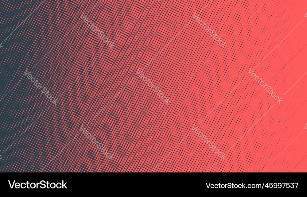 Pop art dots wavy halftone gradient textured red Vector Image