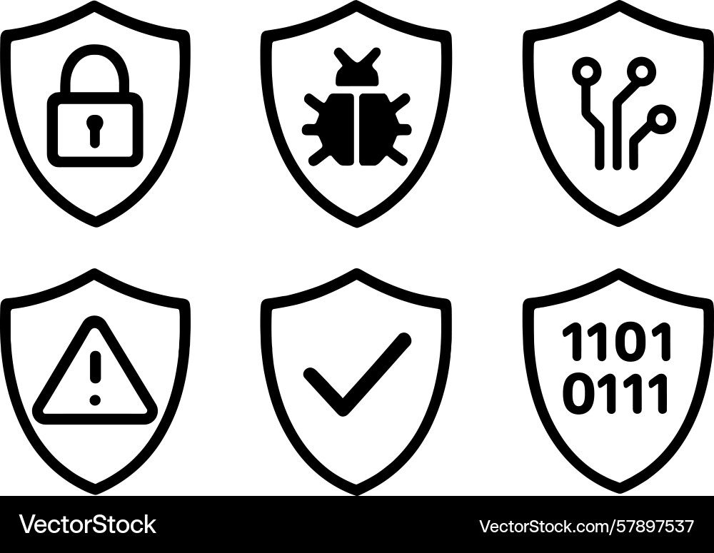 Security icons represent various aspects Security icons represent various aspects Vector Image