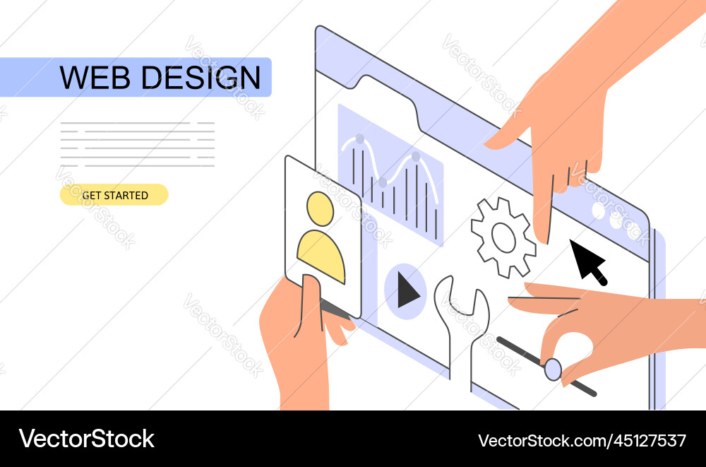 Web page isometric concept use Web page isometric concept use vector image