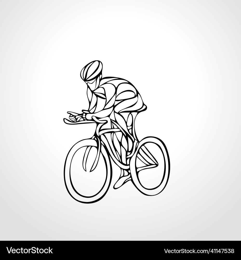 Abstract silhouette of bicyclist black bike Abstract silhouette of bicyclist black bike vector image