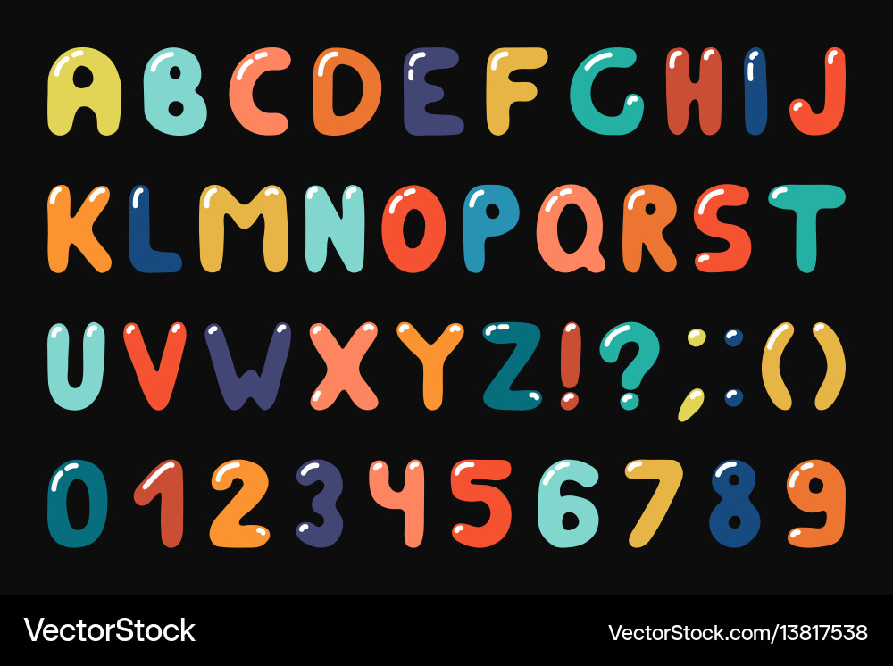 Buntes Alphabet im Retro-Memphis-Stil - Mode Buntes Alphabet im Retro-Memphis-Stil - Mode vektorbild