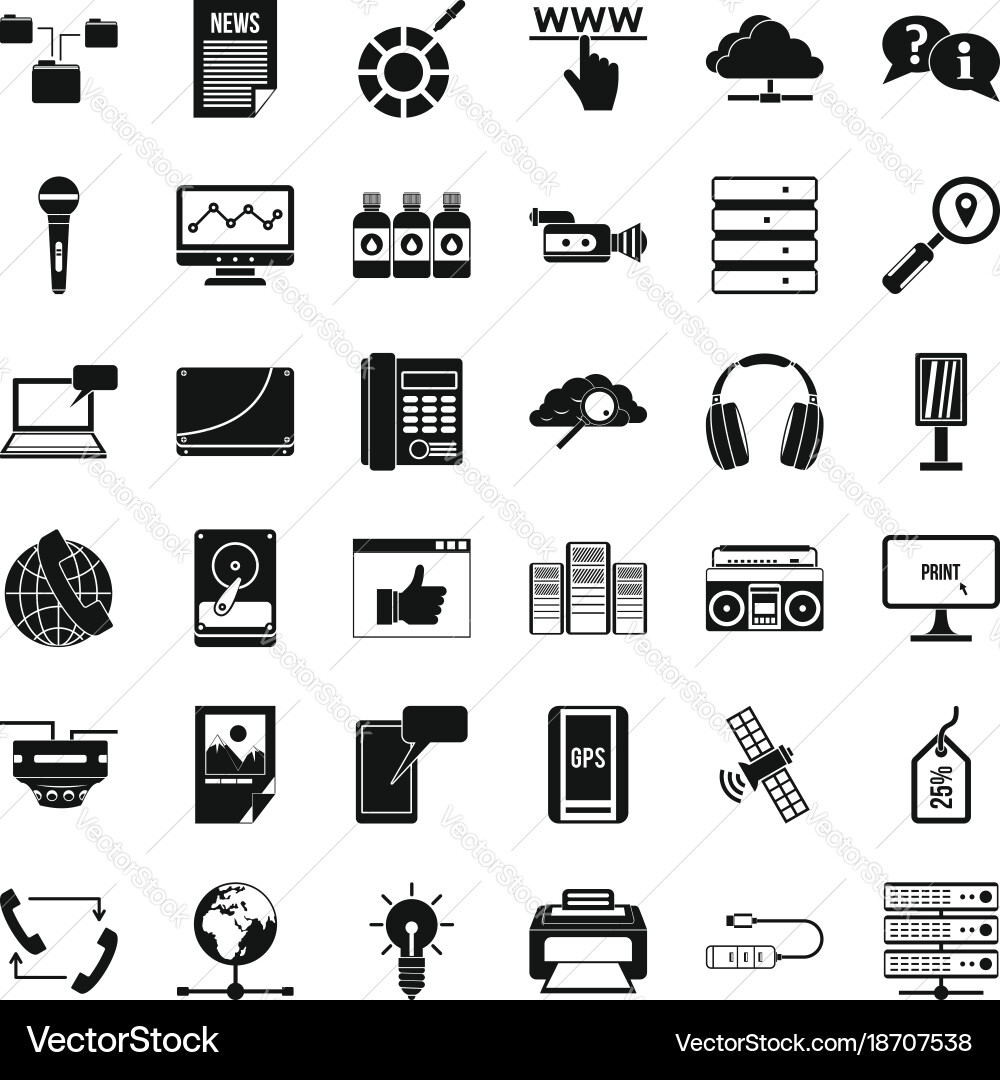 Information technology icons set simple style Vector Image