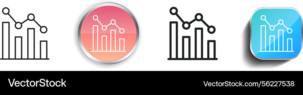 Loss icon thin linear regular and button style vector image