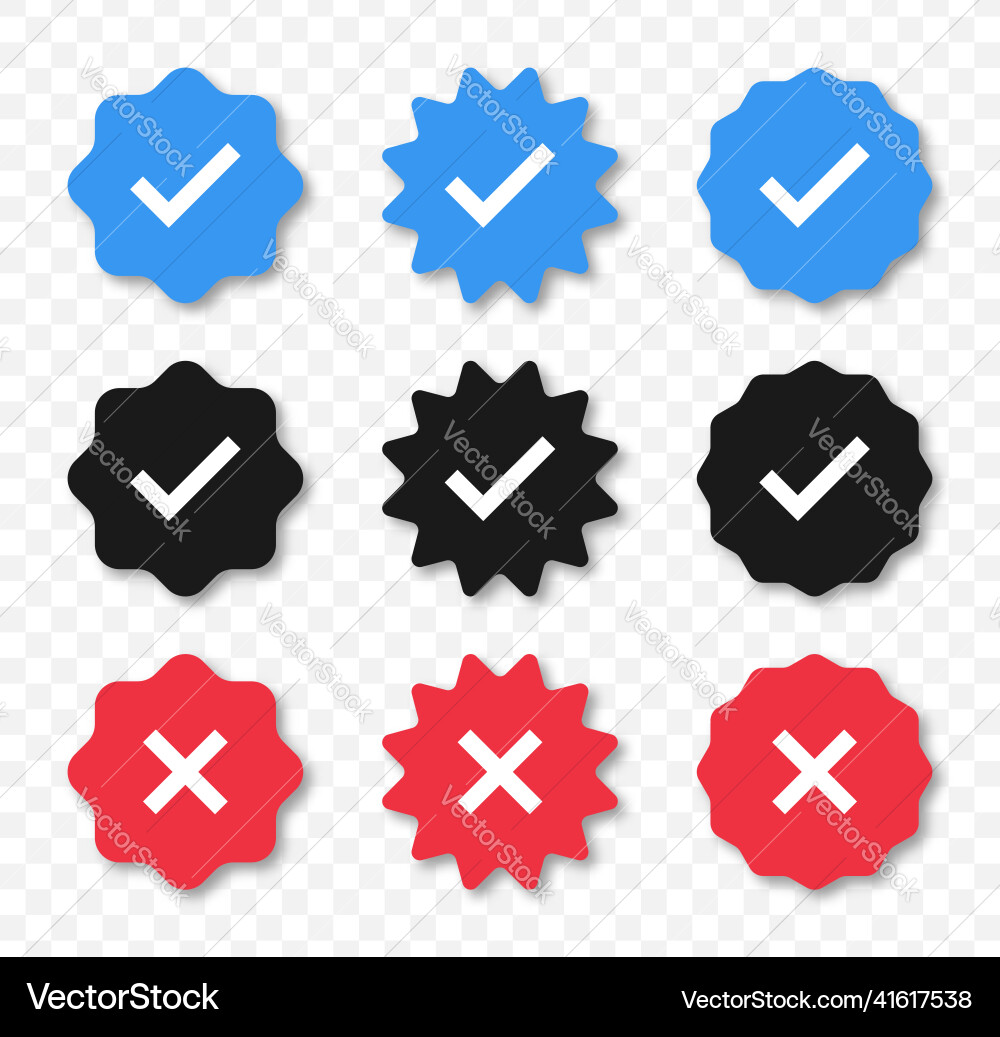 Profile verification check marks icon Profile verification check marks icon vector image
