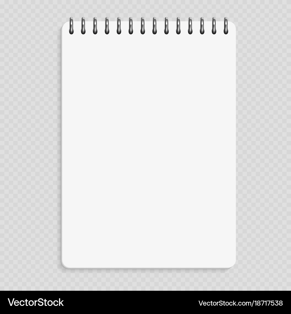 Vertical notebook - clean notepad mockup isolated vector image