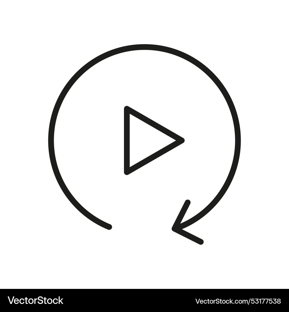 Video play button like simple replay icon Video play button like simple replay icon vector image