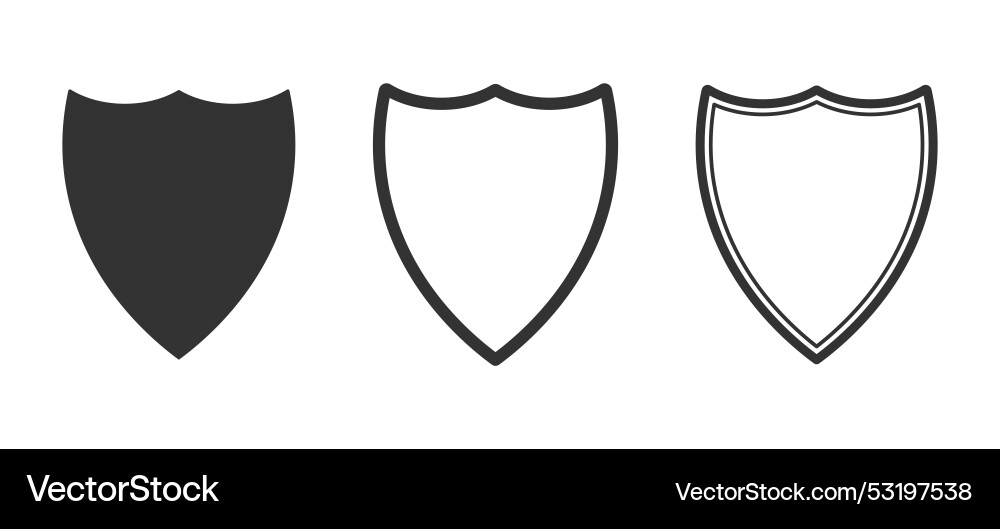 Web security shield icon shape symbol set police Web security shield icon shape symbol set police vector image