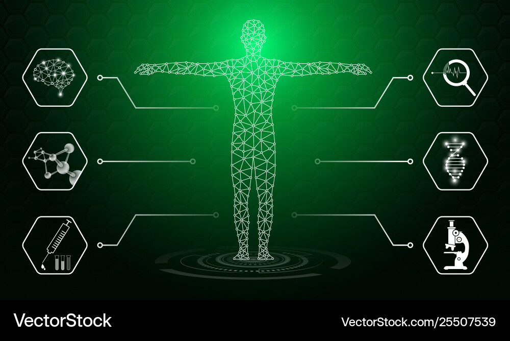 Abstract background technology concept in green vector image