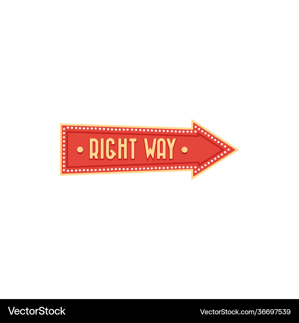 Arrow circus pointer pointing right way isolated Arrow circus pointer pointing right way isolated vector image
