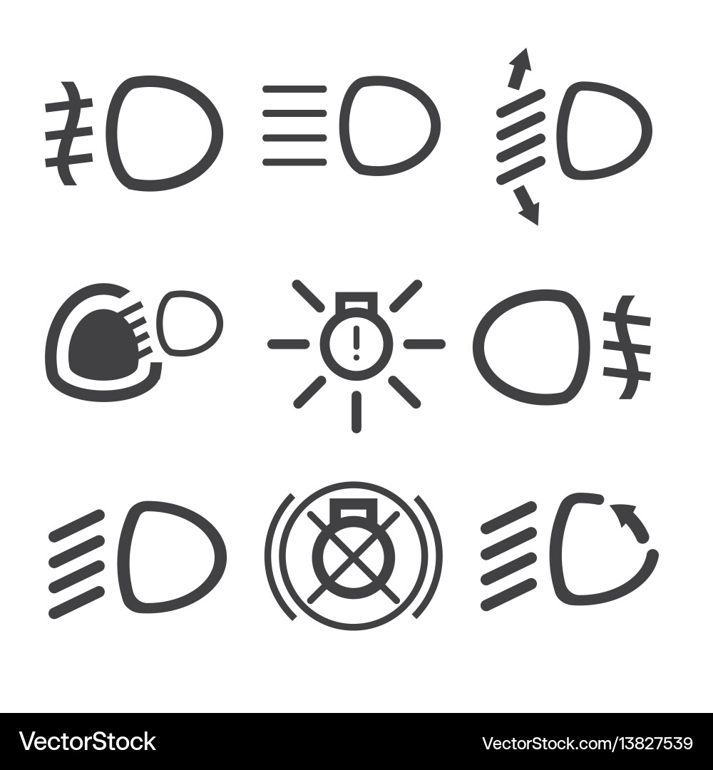 Car Dashboard Light Icons Vector Image