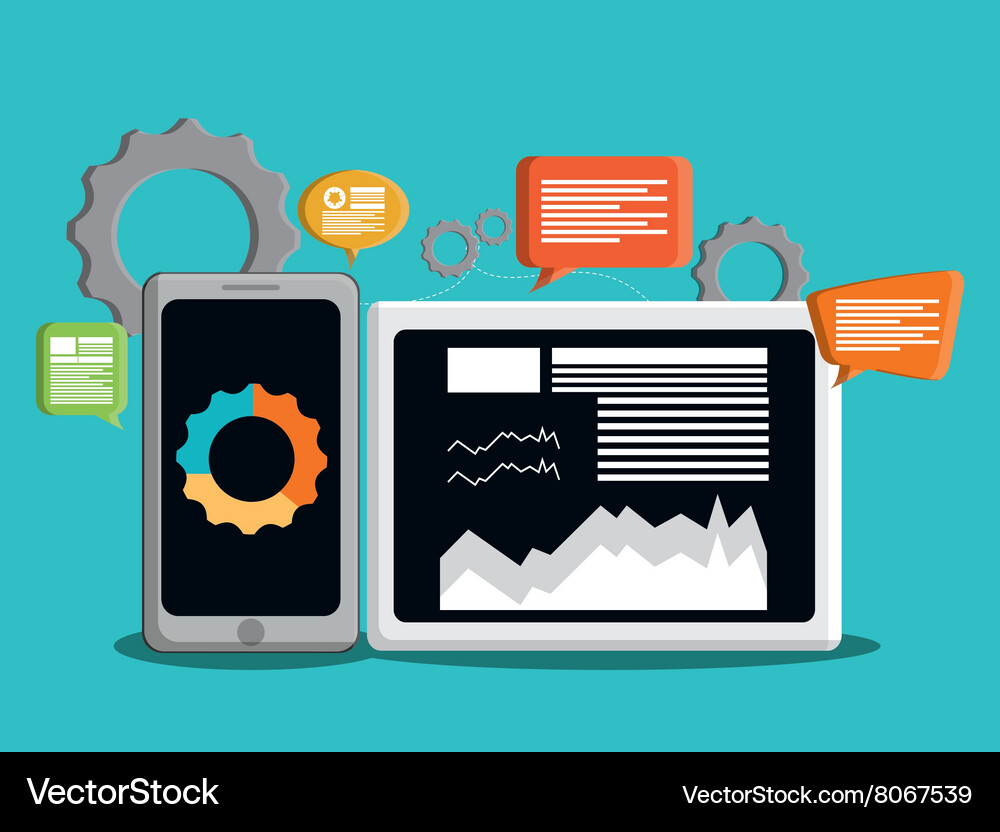 Development with gadget design Vector Image