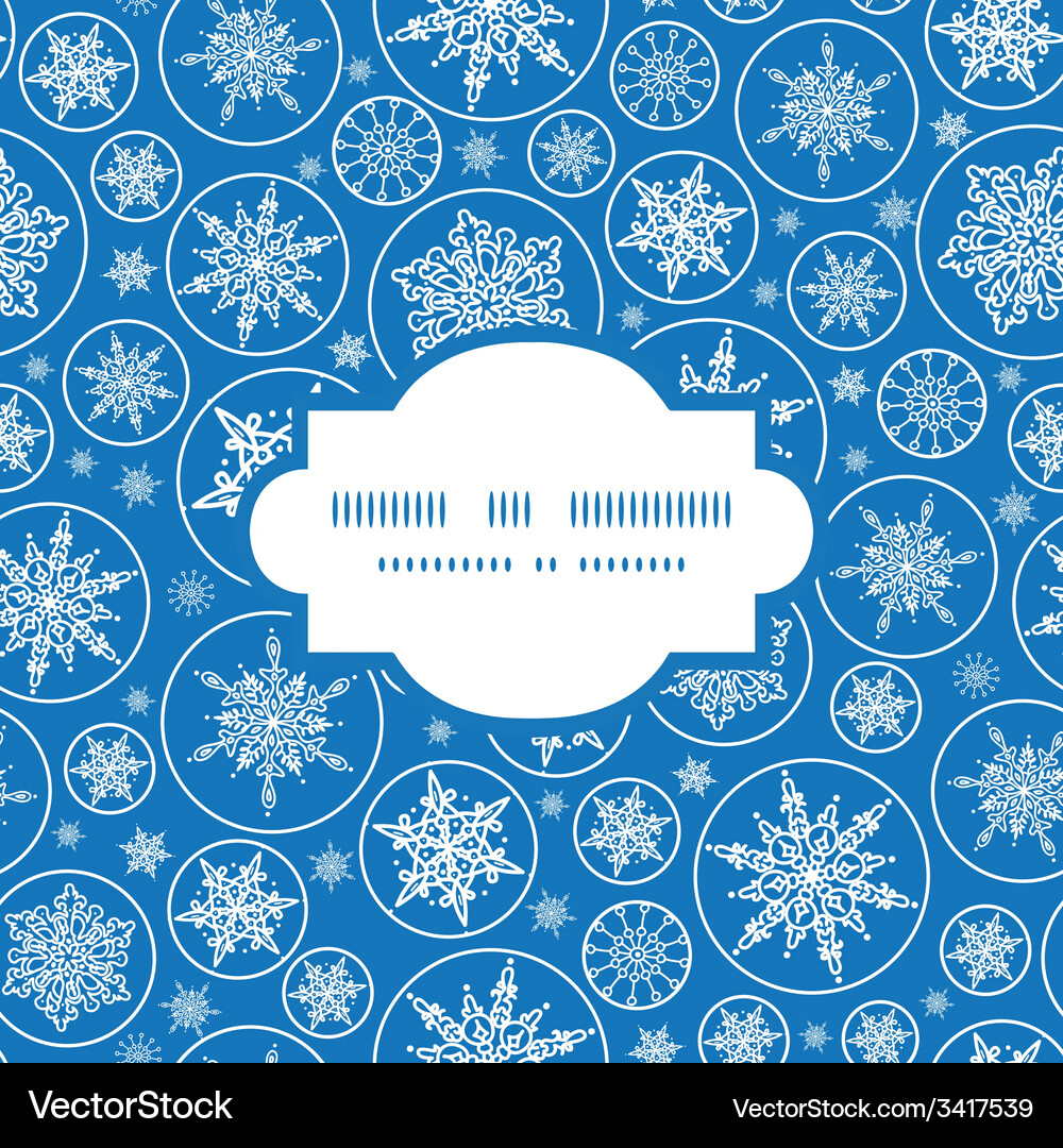 Falling snowflakes frame seamless pattern Vector Image