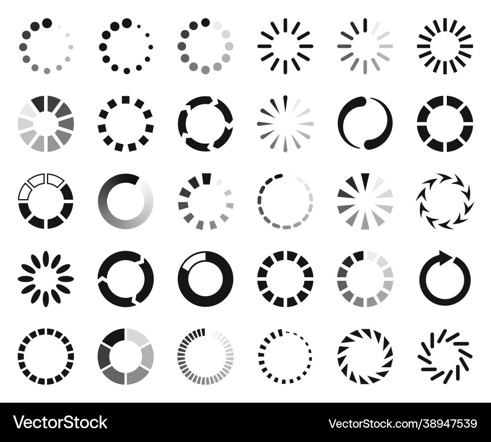 Iconpufferung und Loader Web-Schnittstelle laden Iconpufferung und Loader Web-Schnittstelle laden vektorbild
