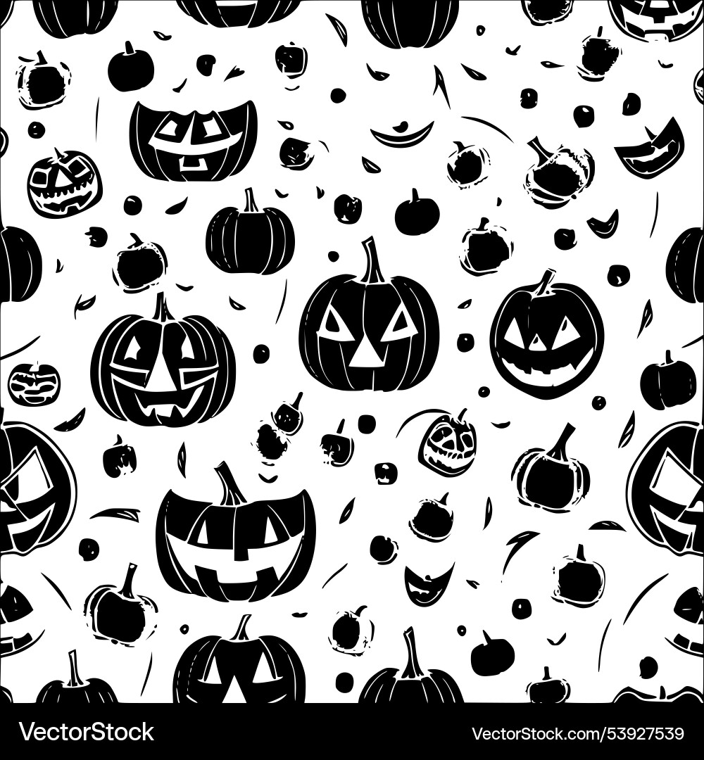 Jack o lantern abstract pattern seamless Vector Image