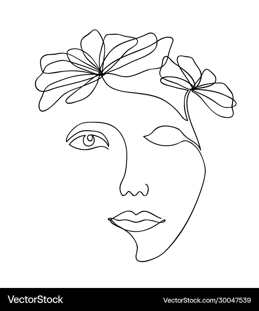 One line drawing abstract beautiful woman One line drawing abstract beautiful woman vector image